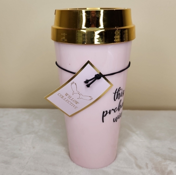 Willow Collective This is Probably Wine Pink Plastic Tumbler 16oz - Picture 2 of 7